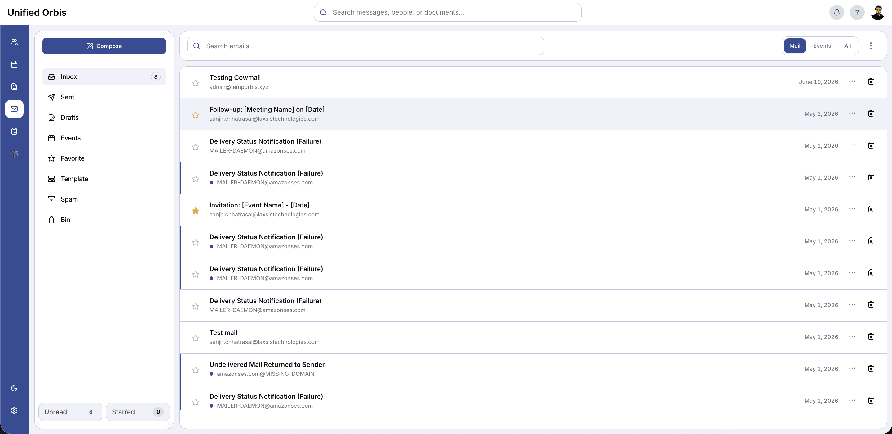 Unified Orbis business email workspace